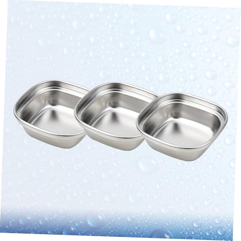 Stainless Steel Seasoning Bowls 3pcs Set 8 3x8 3x2 5cm For Home And Restaurant Use - Image 2
